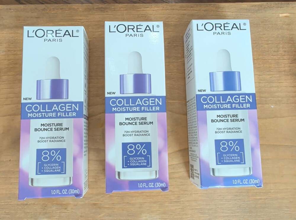 3 Boxes L'Oréal Paris Collagen Moisture Filler Moisture Bounce Serum 1.0 fl oz